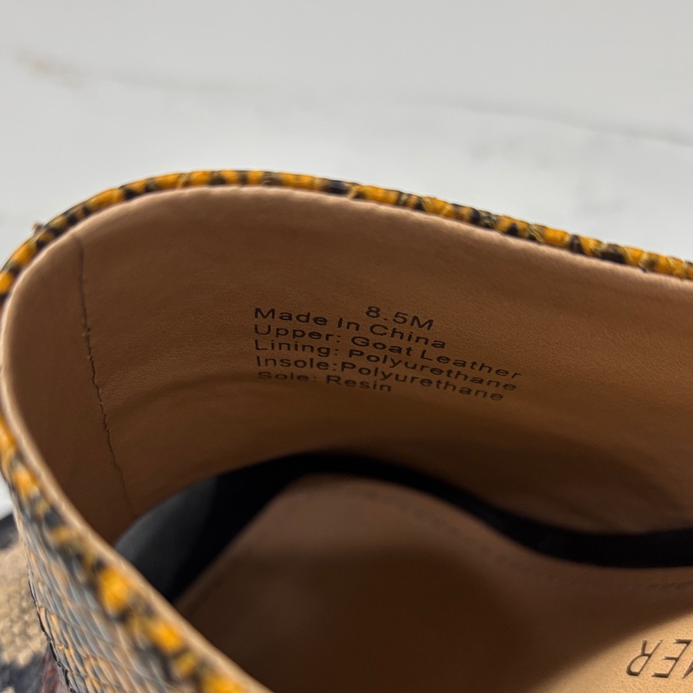 Gibson Latimer Women's Yellow and Brown Snake Print Mules - Picture 9 of 14